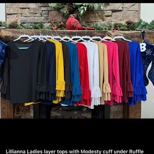 Set of 11 Lilliana Ruffle sleeve layer tops size XL/XXL GUC